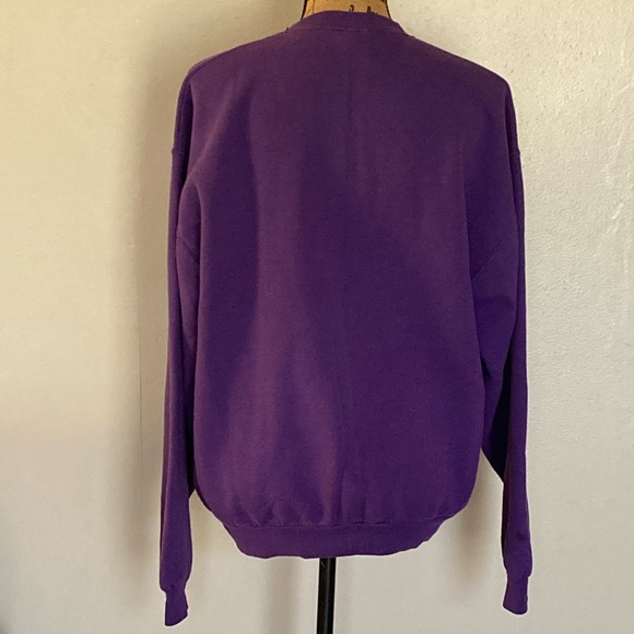 Vintage 90s Jerzees Oregon Winter Christmas Forest Purple Sweatshirt Adult L - Picture 5 of 11